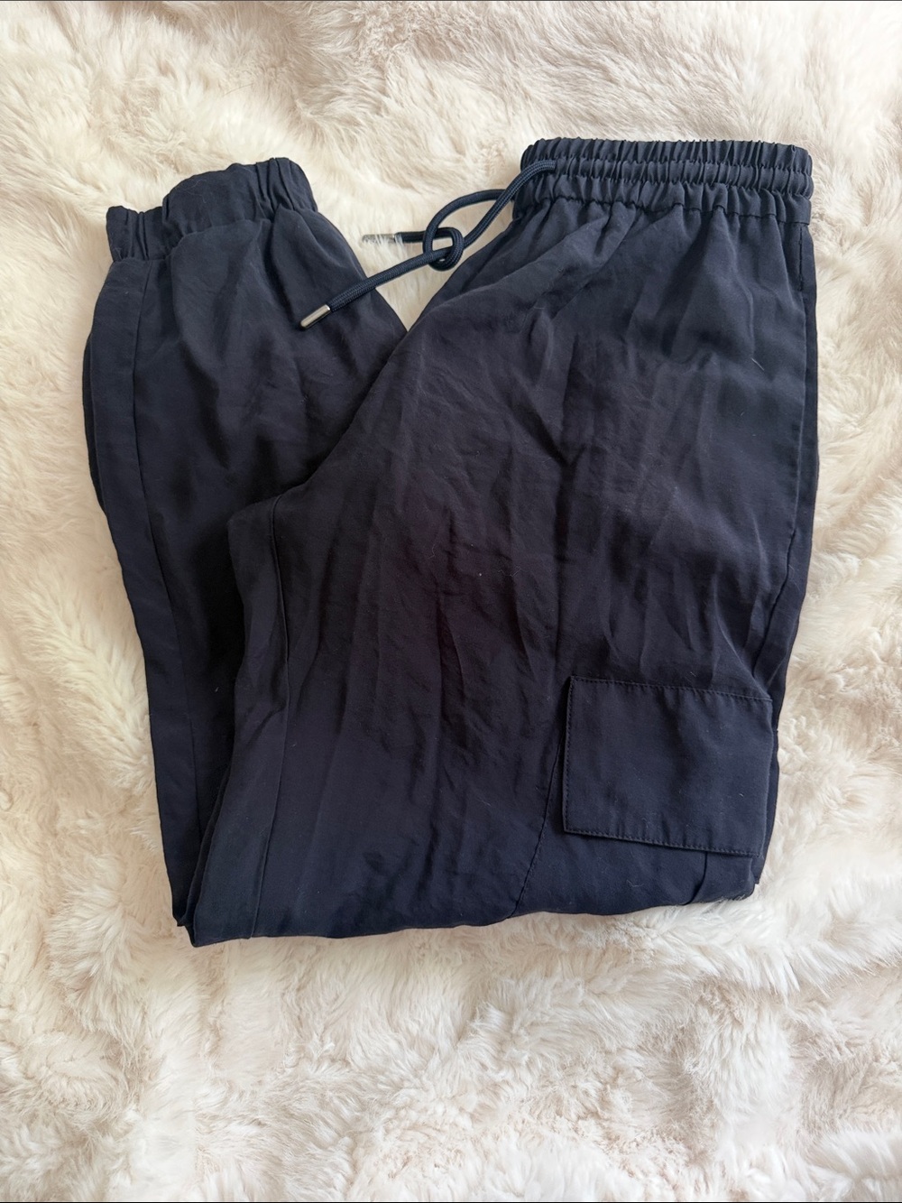 Zara Navy Drawstring Modal Jogger Pants